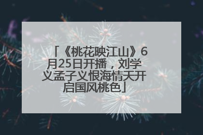 《桃花映江山》6月25日开播，刘学义孟子义恨海情天开启国风桃色