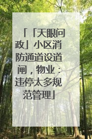「天眼问政」小区消防通道设道闸，物业：违停太多规范管理