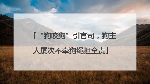 “狗咬狗”引官司，狗主人屡次不牵狗绳担全责
