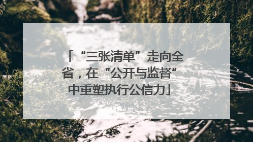 “三张清单”走向全省，在“公开与监督”中重塑执行公信力
