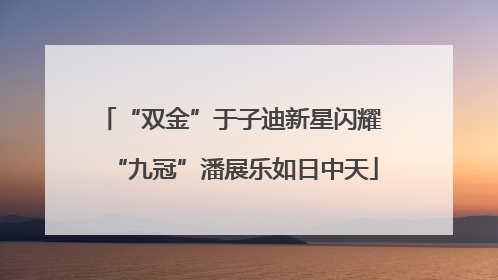 “双金”于子迪新星闪耀 “九冠”潘展乐如日中天
