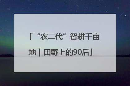 “农二代”智耕千亩地｜田野上的90后