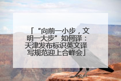“向前一小步，文明一大步”如何译：天津发布标识英文译写规范迎上合峰会