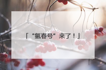“氢春号”来了！