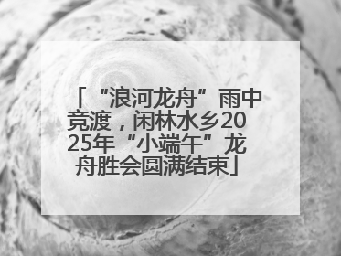 “浪河龙舟”雨中竞渡，闲林水乡2025年“小端午”龙舟胜会圆满结束