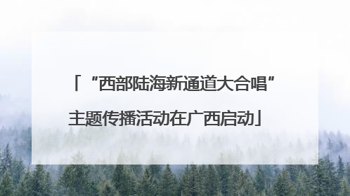 “西部陆海新通道大合唱”主题传播活动在广西启动