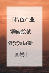 特色产业领航 绘就外贸发展新画卷