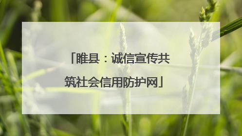 睢县：诚信宣传共筑社会信用防护网