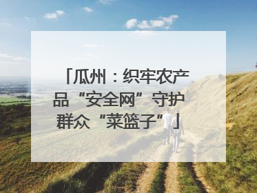 瓜州：织牢农产品“安全网”守护群众“菜篮子”