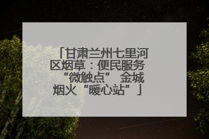 甘肃兰州七里河区烟草：便民服务“微触点” 金城烟火“暖心站”