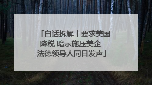 白话拆解丨要求美国降税 暗示施压美企 法德领导人同日发声