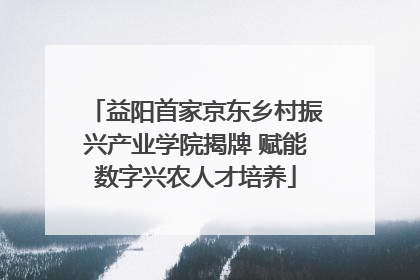 益阳首家京东乡村振兴产业学院揭牌 赋能数字兴农人才培养