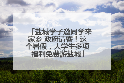 盐城学子邀同学来家乡 政府请客！这个暑假，大学生多项福利免费游盐城