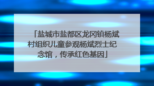 盐城市盐都区龙冈镇杨斌村组织儿童参观杨斌烈士纪念馆，传承红色基因