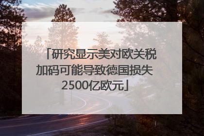 研究显示美对欧关税加码可能导致德国损失2500亿欧元