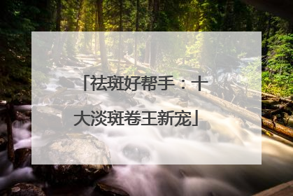 祛斑好帮手：十大淡斑卷王新宠