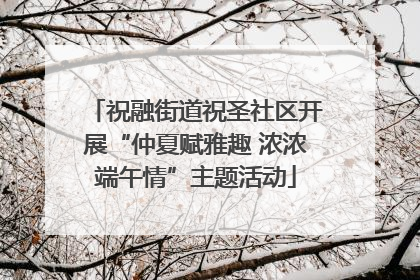 祝融街道祝圣社区开展“仲夏赋雅趣 浓浓端午情”主题活动