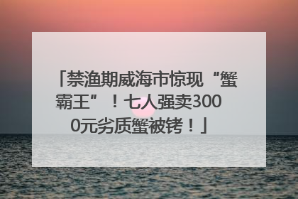禁渔期威海市惊现“蟹霸王”！七人强卖3000元劣质蟹被铐！