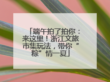 端午拍了拍你：来这里！浙江文旅市集玩法，带你“粽”情一夏