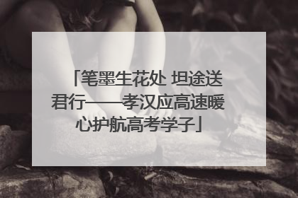 笔墨生花处 坦途送君行——孝汉应高速暖心护航高考学子