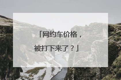 网约车价格，被打下来了？