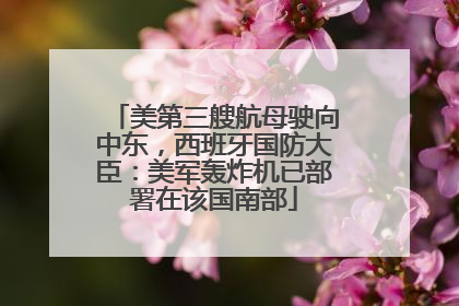 美第三艘航母驶向中东，西班牙国防大臣：美军轰炸机已部署在该国南部