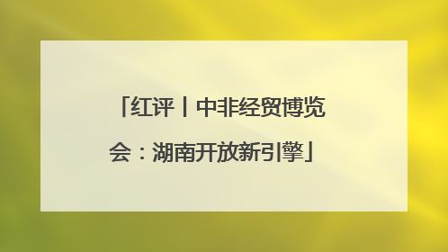 红评丨中非经贸博览会：湖南开放新引擎