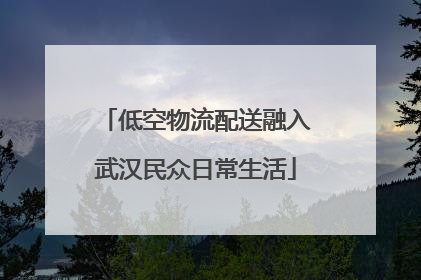 低空物流配送融入武汉民众日常生活