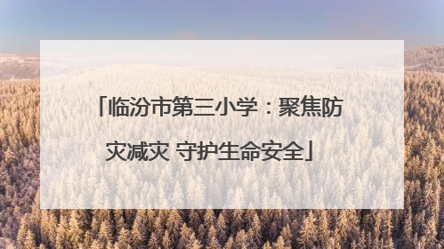 临汾市第三小学：聚焦防灾减灾 守护生命安全