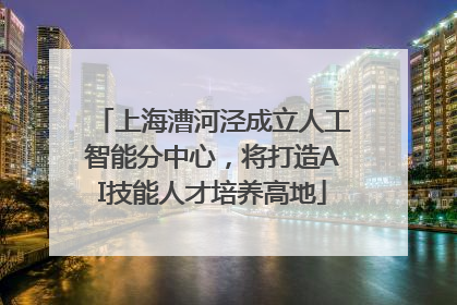 上海漕河泾成立人工智能分中心，将打造AI技能人才培养高地