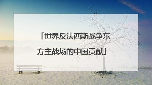 世界反法西斯战争东方主战场的中国贡献