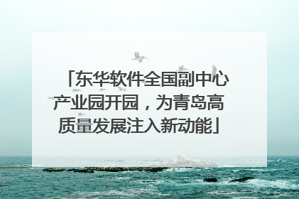 东华软件全国副中心产业园开园，为青岛高质量发展注入新动能