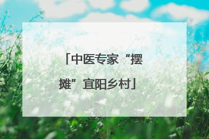 中医专家“摆摊”宜阳乡村