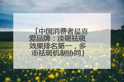 中国消费者最喜爱品牌：淡斑祛斑效果排名第一，多重祛斑机制协同