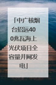 中广核烟台招远400兆瓦海上光伏项目全容量并网发电