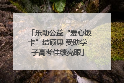 乐助公益“爱心饭卡”结硕果 受助学子高考佳绩亮眼