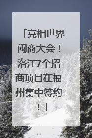 亮相世界闽商大会！洛江7个招商项目在福州集中签约！