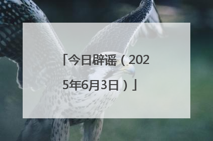 今日辟谣（2025年6月3日）