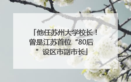 他任苏州大学校长！曾是江苏首位“80后”设区市副市长