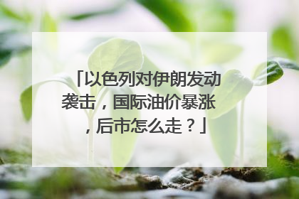以色列对伊朗发动袭击，国际油价暴涨，后市怎么走？