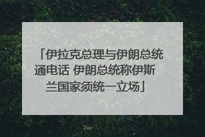 伊拉克总理与伊朗总统通电话 伊朗总统称伊斯兰国家须统一立场