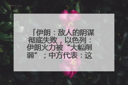 伊朗：敌人的阴谋彻底失败，以色列：伊朗火力被“大幅削弱”；中方代表：这次不能再有欺骗