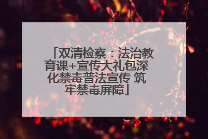 双清检察：法治教育课+宣传大礼包深化禁毒普法宣传 筑牢禁毒屏障