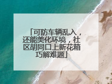 可防车辆乱入，还能美化环境，社区胡同口上新花箱巧解难题