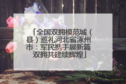 全国双拥模范城（县）巡礼河北省涿州市：军民携手展新篇 双拥共建续辉煌