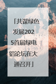 共谋绿色发展2025首届绿电铝论坛在大通召开