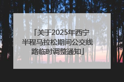 关于2025年西宁半程马拉松期间公交线路临时调整通知