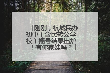 刚刚，杭城民办初中（含民转公学校）摇号结果出炉！有你家娃吗？