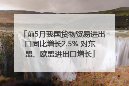前5月我国货物贸易进出口同比增长2.5% 对东盟、欧盟进出口增长