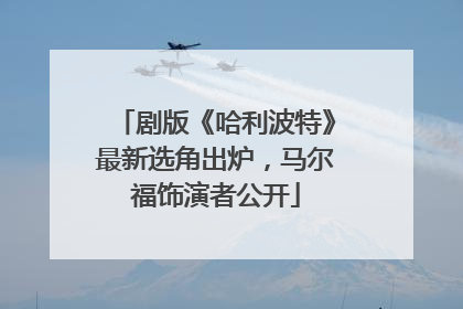 剧版《哈利波特》最新选角出炉，马尔福饰演者公开